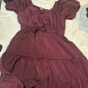 Elegant Burgundy Dress